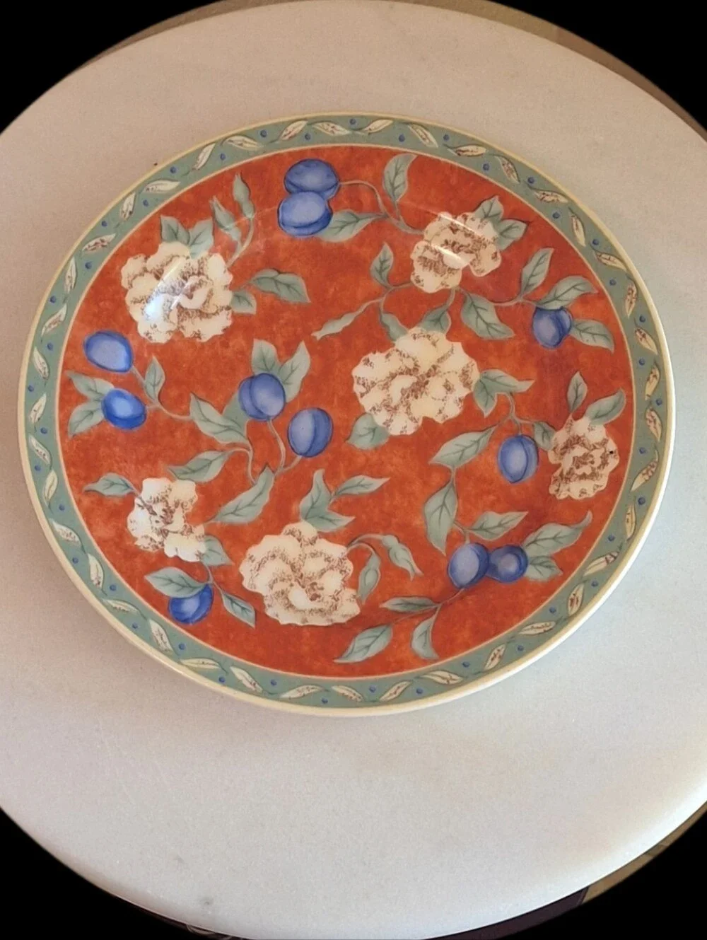 PTS International Interiors Porcelain Set of Floral Plates Provence Discontinued